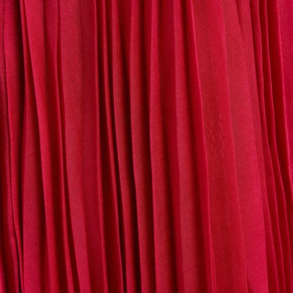 NEW SELF-PORTRAIT Layered lace and pleated chiffon midi dress hot pink NWT - Picture 4 of 9